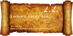 Lenhart Letícia névjegykártya