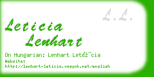 leticia lenhart business card